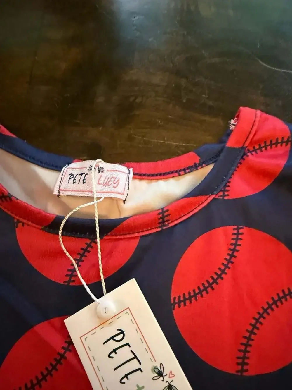 Pete + Lucy Baseball Girls Sleeve Dress & Ruffle Legging Size 7/8